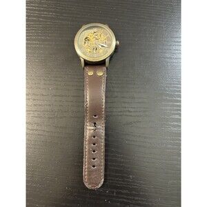 SHENHUA Men's Automatic 9269 Mechanical Skeleton 42mm Watch Black Untested As Is